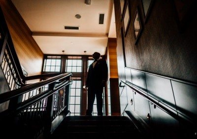 Groom in Entryway - J. Liu Restaurant and Bar - Dublin, Worthington, OH